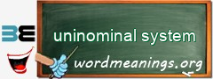 WordMeaning blackboard for uninominal system